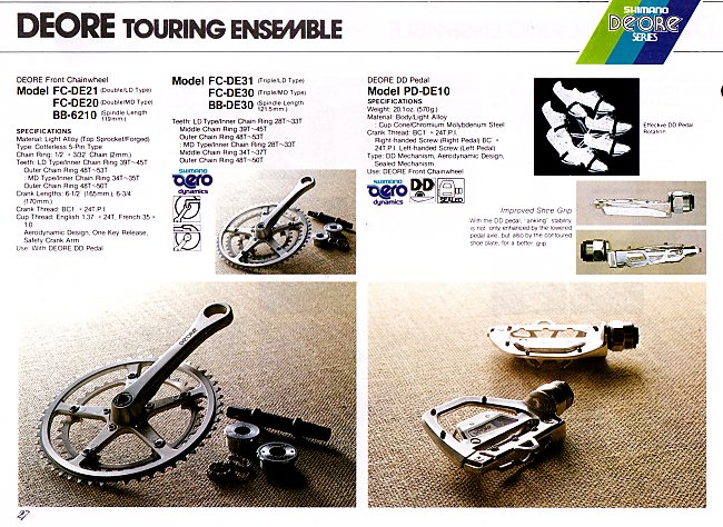 Shimano Deore group crankset 1982